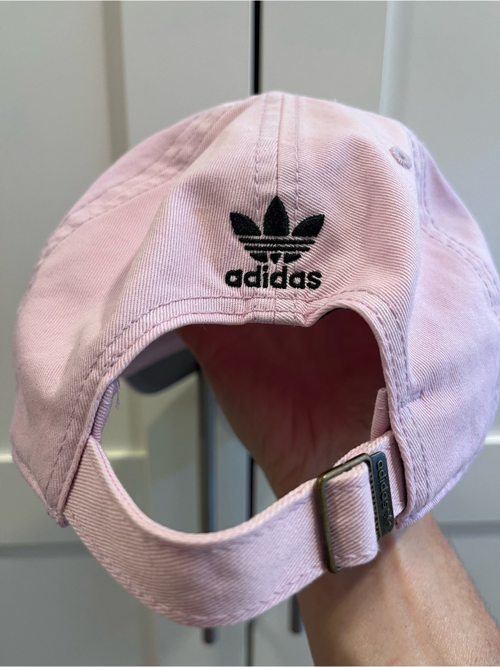 adidas women’s Light Pink Baseball Cap with Black Trefoil - Picture 6 of 8